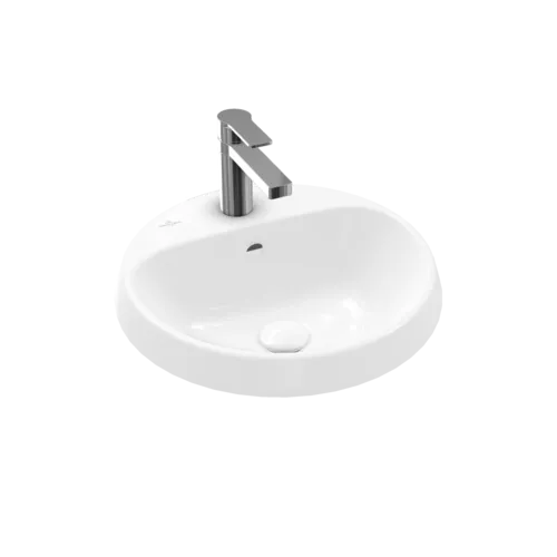 VILLEROY BOCH Architectura Built-in washbasin, 450 x 450 x 170 mm, White Alpin CeramicPlus, with overflow, unground #5A6545R1 resmi