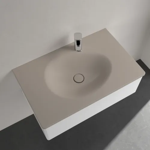 Bild von VILLEROY BOCH Antao Schrankwaschtisch, 800 x 500 x 150 mm, Almond CeramicPlus, mit verdecktem Überlauf #4A7584AM