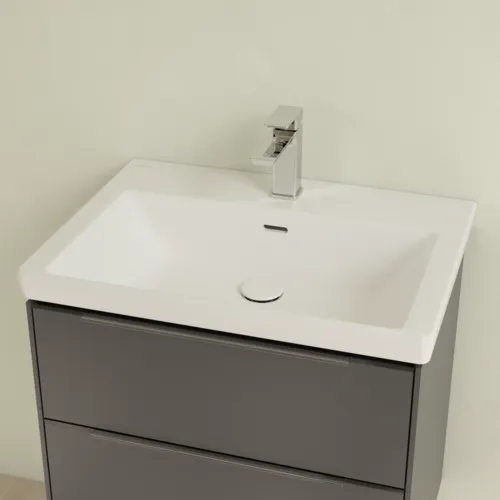 VILLEROY BOCH Subway 3.0 Waschbecken, 650 x 470 x 165 mm, Stone White CeramicPlus, mit Überlauf #4A7065RW, Bild 6