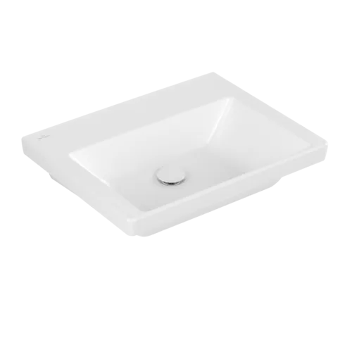 Зображення з  VILLEROY BOCH Subway 3.0 Washbasin, 600 x 470 x 165 mm, Stone White CeramicPlus, without overflow #4A7063RW