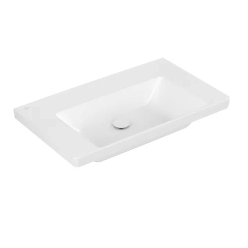 Зображення з  VILLEROY BOCH Subway 3.0 Vanity washbasin, 800 x 470 x 165 mm, Stone White CeramicPlus, without overflow #4A7083RW
