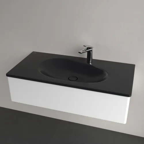 Bild von VILLEROY BOCH Antao Schrankwaschtisch, 1000 x 500 x 150 mm, Pure Black CeramicPlus, ohne Überlauf #4A76A2R7