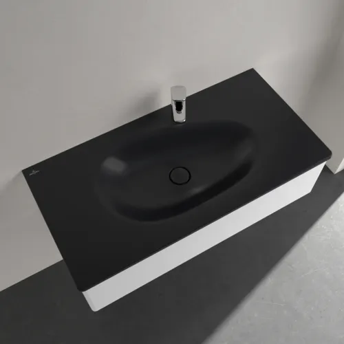 Bild von VILLEROY BOCH Antao Schrankwaschtisch, 1000 x 500 x 150 mm, Pure Black CeramicPlus, ohne Überlauf #4A76A2R7