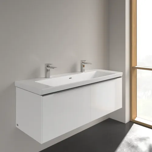 Bild von VILLEROY BOCH Subway 3.0 Schrankwaschtisch, 1300 x 475 x 170 mm, Stone White CeramicPlus, mit Überlauf #4A70D4RW