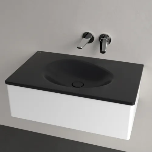 Bild von VILLEROY BOCH Antao Schrankwaschtisch, 800 x 500 x 150 mm, Pure Black CeramicPlus, ohne Überlauf #4A7583R7