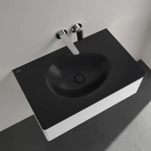 Bild von VILLEROY BOCH Antao Schrankwaschtisch, 800 x 500 x 150 mm, Pure Black CeramicPlus, ohne Überlauf #4A7583R7