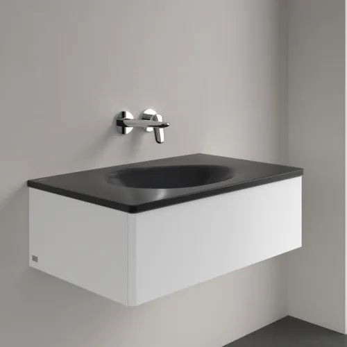 Bild von VILLEROY BOCH Antao Schrankwaschtisch, 800 x 500 x 150 mm, Pure Black CeramicPlus, ohne Überlauf #4A7583R7