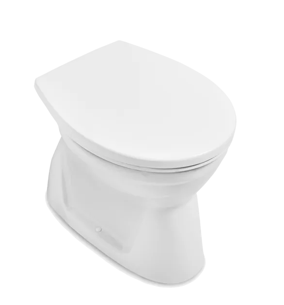Bild von VILLEROY BOCH O.novo Flachspül-WC spülrandlos, bodenstehend, Weiß Alpin CeramicPlus #7619R1R1