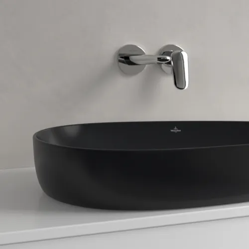 Bild von VILLEROY BOCH Antao Aufsatzwaschbecken, 650 x 400 x 146 mm, Pure Black CeramicPlus, ohne Überlauf #4A7465R7