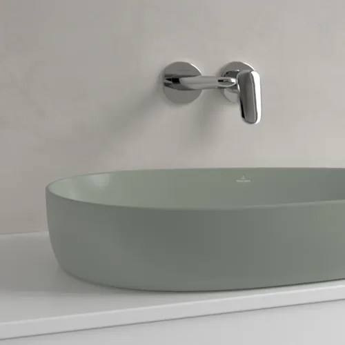 Picture of VILLEROY BOCH Antao Surface-mounted washbasin, 650 x 400 x 146 mm, Morning Green CeramicPlus, without overflow #4A7465R8