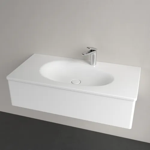 Bild von VILLEROY BOCH Antao Schrankwaschtisch, 1000 x 500 x 150 mm, Stone White CeramicPlus, mit verdecktem Überlauf #4A76ABRW