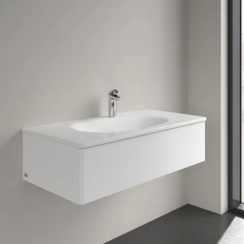 Bild von VILLEROY BOCH Antao Schrankwaschtisch, 1000 x 500 x 150 mm, Stone White CeramicPlus, mit verdecktem Überlauf #4A76ABRW