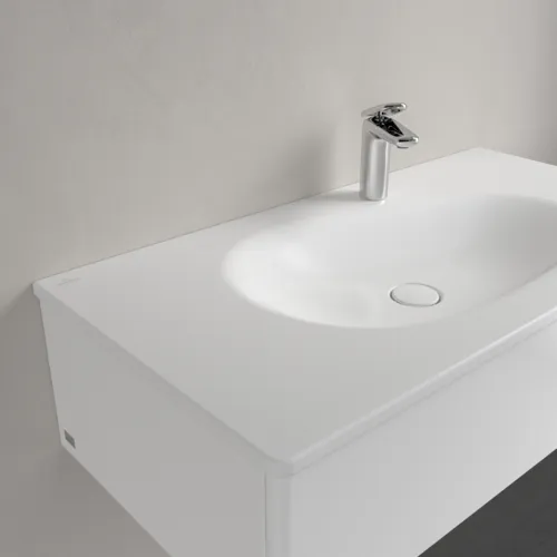 Bild von VILLEROY BOCH Antao Schrankwaschtisch, 1000 x 500 x 150 mm, Stone White CeramicPlus, mit verdecktem Überlauf #4A76ABRW