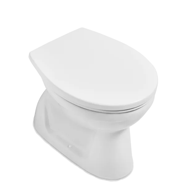 Bild von VILLEROY BOCH O.novo Tiefspül-WC spülrandlos, bodenstehend, Weiß Alpin CeramicPlus #7618R1R1