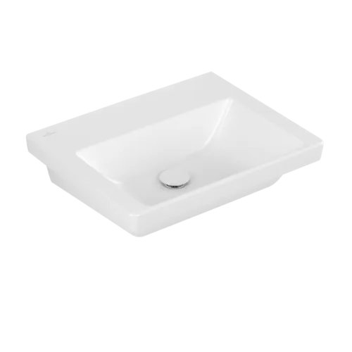 Зображення з  VILLEROY BOCH Subway 3.0 Washbasin, 550 x 440 x 165 mm, Stone White CeramicPlus, without overflow #4A7058RW