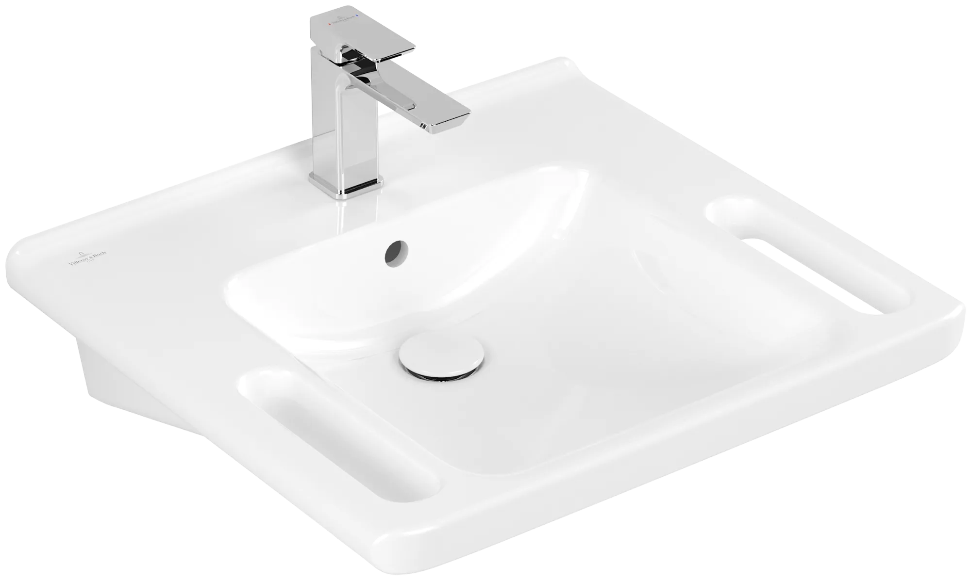 Зображення з  VILLEROY BOCH ViCare washbasin ViCare, 600 x 550 x 180 mm, white Alpine, with overflow #4A686001