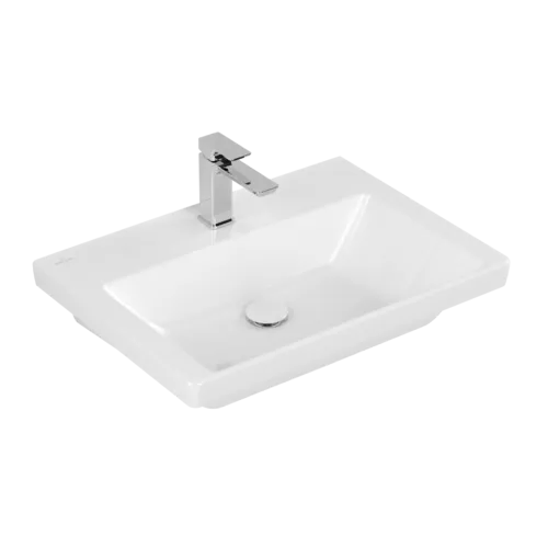 VILLEROY BOCH Subway 3.0 Washbasin, 650 x 470 x 165 mm, White Alpin, without overflow #4A706601 resmi