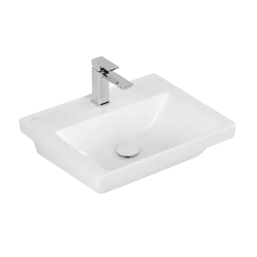 Зображення з  VILLEROY BOCH Subway 3.0 Washbasin, 550 x 440 x 165 mm, Stone White CeramicPlus, without overflow #4A7056RW