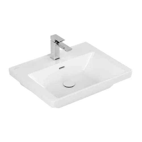 Picture of VILLEROY BOCH Subway 3.0 Washbasin, 600 x 470 x 165 mm, Stone White CeramicPlus, with overflow #4A7060RW