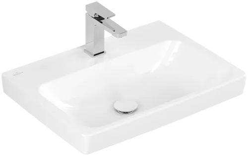 VILLEROY BOCH Architectura Washbasin, 600 x 445 x 165 mm, White Alpin AntiBac CeramicPlus, without overflow, ground #4A876LT2 resmi