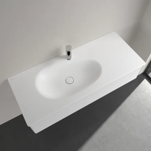 Bild von VILLEROY BOCH Antao Schrankwaschtisch, 1200 x 500 x 150 mm, Stone White CeramicPlus, mit verdecktem Überlauf #4A77LBRW
