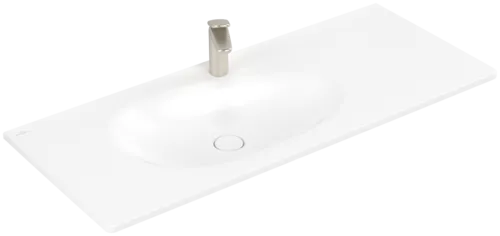 Picture of VILLEROY BOCH Antao Vanity washbasin, 500 x 1200 x 150 mm, Stone White CeramicPlus, with concealed overflow #4A77LBRW
