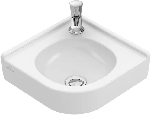VILLEROY BOCH O.novo Corner handwashbasin, 400 x 320 x 145 mm, White Alpin CeramicPlus, without overflow, unground #731033R1 resmi