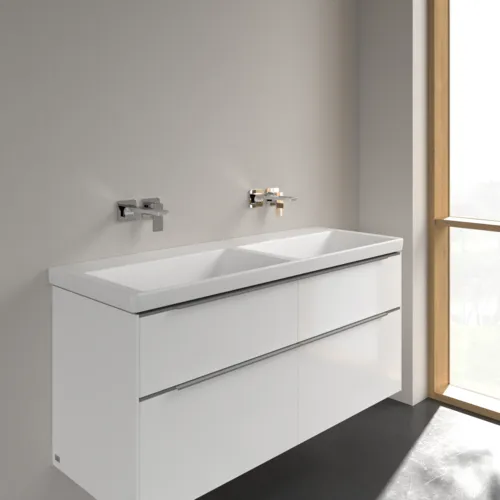 Bild von VILLEROY BOCH Subway 3.0 Schrank-Doppelwaschtisch, 1300 x 475 x 165 mm, Stone White CeramicPlus, ohne Überlauf #4A71D3RW