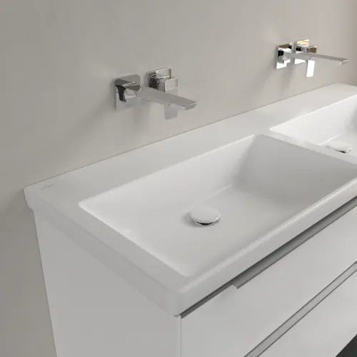 Bild von VILLEROY BOCH Subway 3.0 Schrank-Doppelwaschtisch, 1300 x 475 x 165 mm, Stone White CeramicPlus, ohne Überlauf #4A71D3RW
