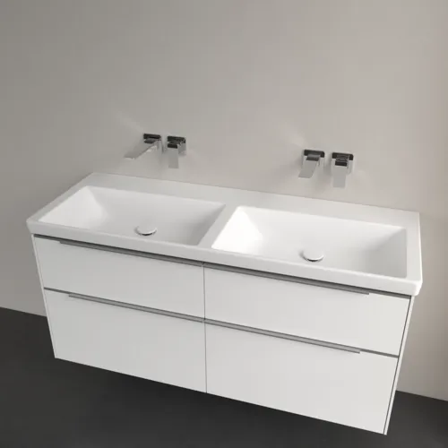 Bild von VILLEROY BOCH Subway 3.0 Schrank-Doppelwaschtisch, 1300 x 475 x 165 mm, Stone White CeramicPlus, ohne Überlauf #4A71D3RW