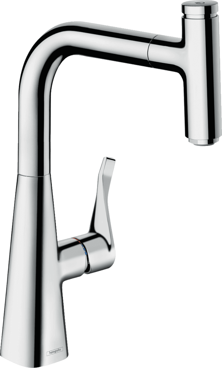 Picture of HANSGROHE Metris Select M71 Single lever kitchen mixer 240, pull-out spout, 1jet, sBox #73802000 - Chrome