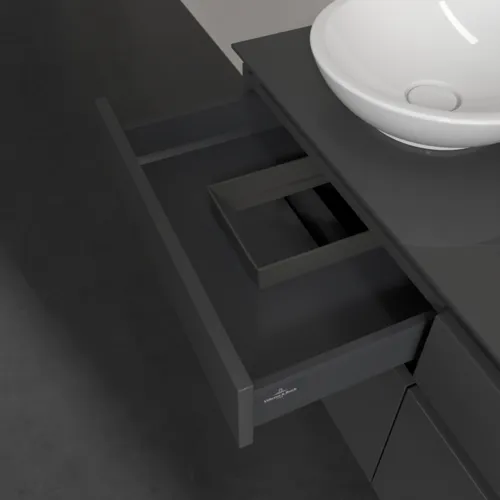 VILLEROY BOCH Legato Waschbeckenunterschrank, mit Beleuchtung, 4 Auszüge, 1200 x 550 x 500 mm, Glossy Grey / Glossy Grey #B584L0FP, Bild 6