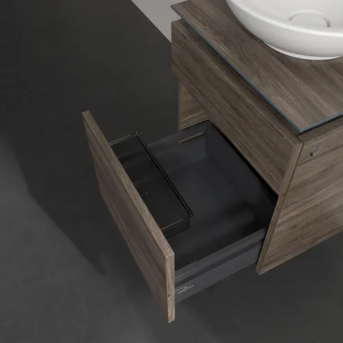 Bild von VILLEROY BOCH Legato Waschbeckenunterschrank, 2 Auszüge, 450 x 550 x 500 mm, Stone Oak / Stone Oak #B56600RK