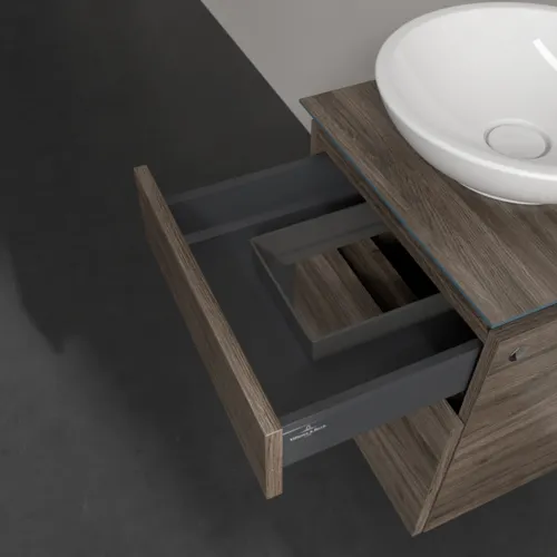 Bild von VILLEROY BOCH Legato Waschbeckenunterschrank, 2 Auszüge, 450 x 550 x 500 mm, Stone Oak / Stone Oak #B56600RK