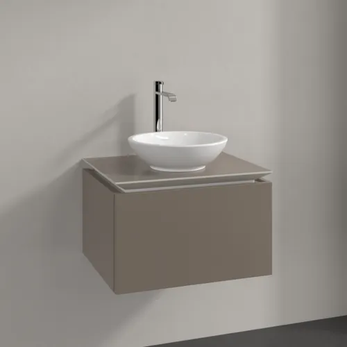 Bild von VILLEROY BOCH Legato Waschbeckenunterschrank, 1 Auszug, 600 x 380 x 500 mm, Truffle Grey / Truffle Grey #B56700VG