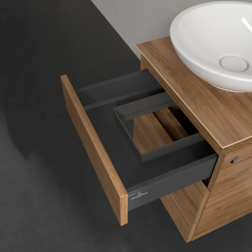 Bild von VILLEROY BOCH Legato Waschbeckenunterschrank, 2 Auszüge, 450 x 550 x 500 mm, Kansas Oak / Kansas Oak #B56600RH