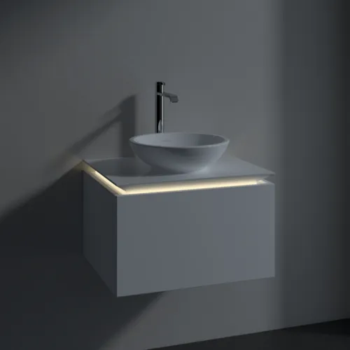 Bild von VILLEROY BOCH Legato Waschbeckenunterschrank, mit Beleuchtung, 1 Auszug, 600 x 380 x 500 mm, Glossy White / Glossy White #B567L0DH