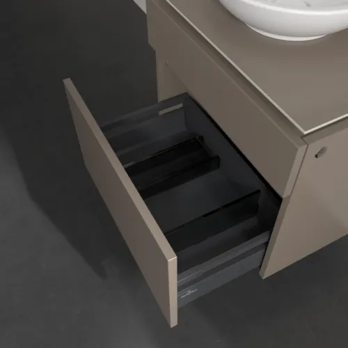Bild von VILLEROY BOCH Legato Waschbeckenunterschrank, 2 Auszüge, 600 x 550 x 500 mm, Truffle Grey / Truffle Grey #B56800VG