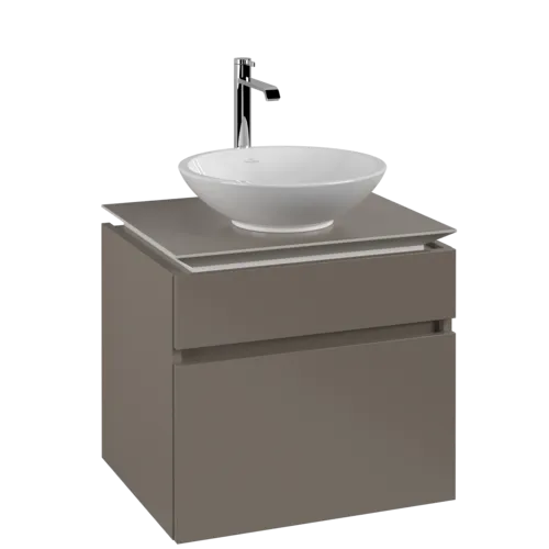Obrázek VILLEROY BOCH Legato toaletní skříňka, 2 výsuvy, 600 x 550 x 500 mm, Truffle Grey / Truffle Grey #B56800VG