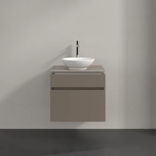Bild von VILLEROY BOCH Legato Waschbeckenunterschrank, 2 Auszüge, 600 x 550 x 500 mm, Truffle Grey / Truffle Grey #B56800VG