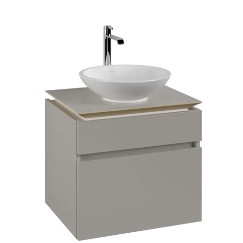 Obrázek VILLEROY BOCH Legato toaletní skříňka, 2 výsuvy, 600 x 550 x 500 mm, Soft Grey / Soft Grey #B56800VK