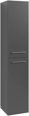VILLEROY BOCH Avento Tall cabinet, 2 doors, 346 x 1760 x 404 mm, Volcano Black #A89410VL resmi