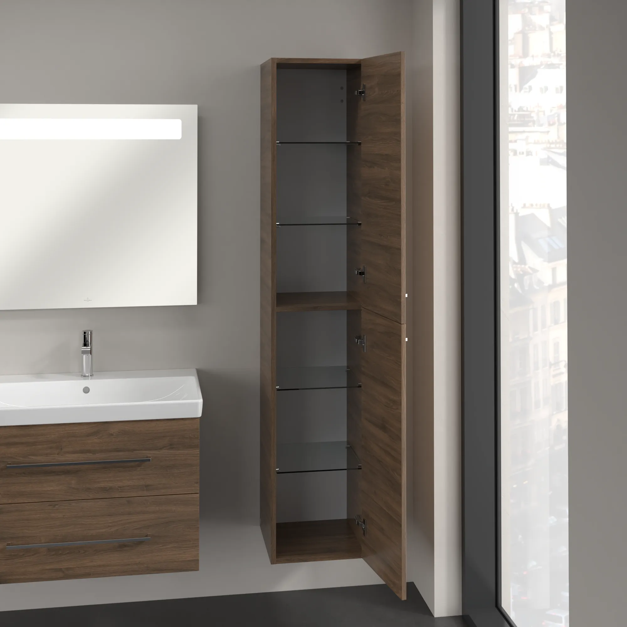 Bild von VILLEROY BOCH Avento Hochschrank, 2 Türen, 346 x 1760 x 404 mm, Arizona Oak #A89401VH