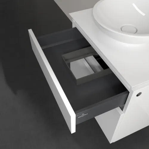 Bild von VILLEROY BOCH Legato Waschbeckenunterschrank, mit Beleuchtung, 2 Auszüge, 600 x 550 x 500 mm, Glossy White / Glossy White #B568L0DH
