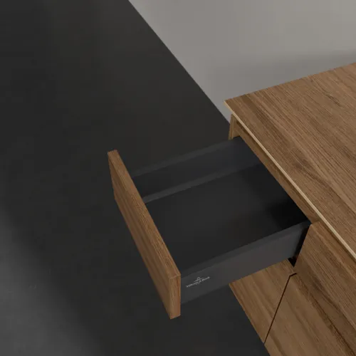 Bild von VILLEROY BOCH Legato Waschbeckenunterschrank, mit Beleuchtung, 5 Auszüge, 1200 x 550 x 500 mm, Kansas Oak / Kansas Oak #B578L0RH