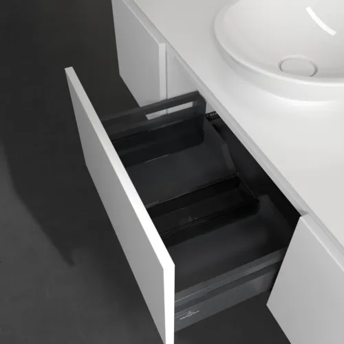 Bild von VILLEROY BOCH Legato Waschbeckenunterschrank, mit Beleuchtung, 3 Auszüge, 1400 x 380 x 500 mm, Glossy White / Glossy White #B585L0DH