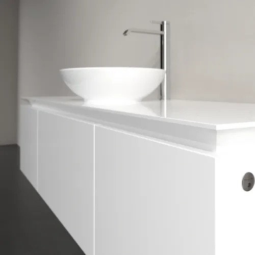 Bild von VILLEROY BOCH Legato Waschbeckenunterschrank, mit Beleuchtung, 3 Auszüge, 1400 x 380 x 500 mm, Glossy White / Glossy White #B585L0DH