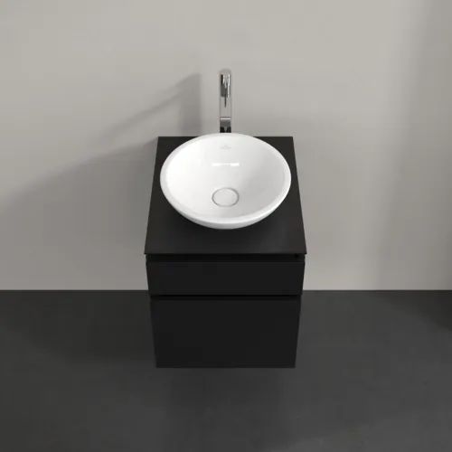 Bild von VILLEROY BOCH Legato Waschbeckenunterschrank, 2 Auszüge, 450 x 550 x 500 mm, Black Matt Lacquer / Black Matt Lacquer #B56600PD