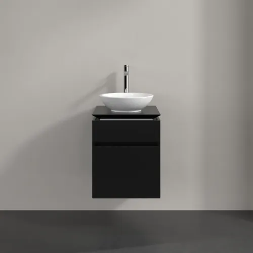 Bild von VILLEROY BOCH Legato Waschbeckenunterschrank, 2 Auszüge, 450 x 550 x 500 mm, Black Matt Lacquer / Black Matt Lacquer #B56600PD