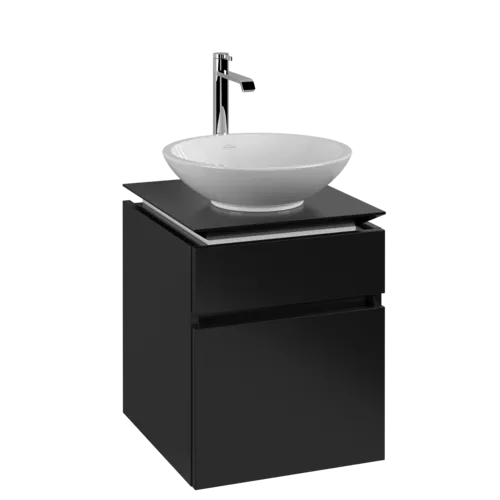 Obrázek VILLEROY BOCH Legato toaletní skříňka, 2 výsuvy, 450 x 550 x 500 mm, černý matný lak / černý matný lak #B56600PD